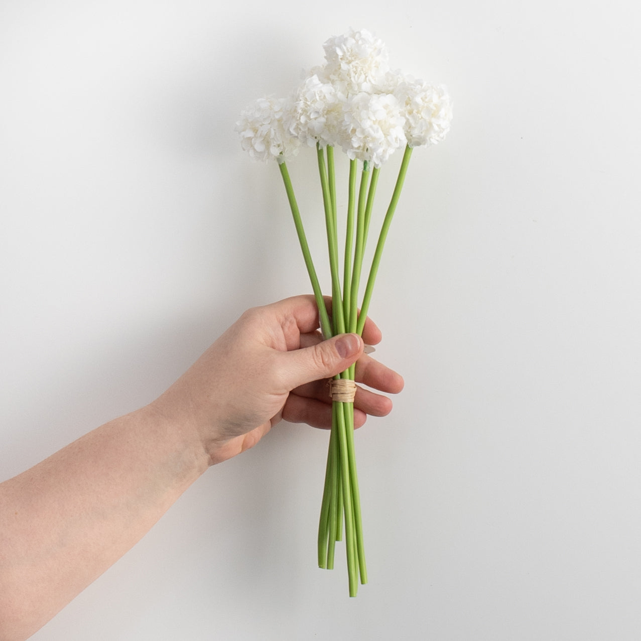 11" Flower Ball Stem Bundle: White Cream detail photo 3