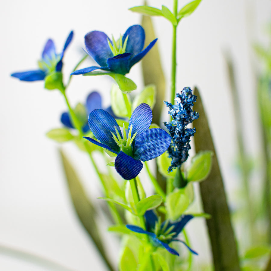 21" Flower & Grasses Filler Bush: Blue Lifestyle Photo