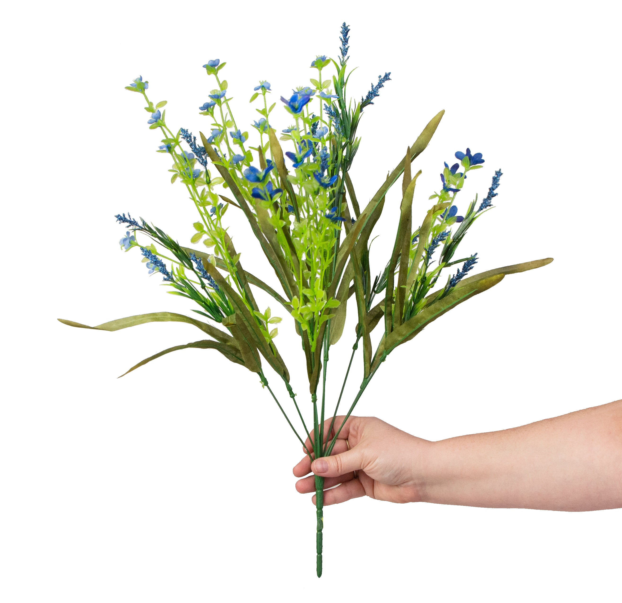 21" Flower & Grasses Filler Bush: Blue detail photo 3
