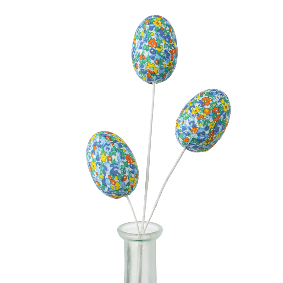 12" Flower Pattern Easter Egg Pick: Blue & Orange Item Number: HE419386