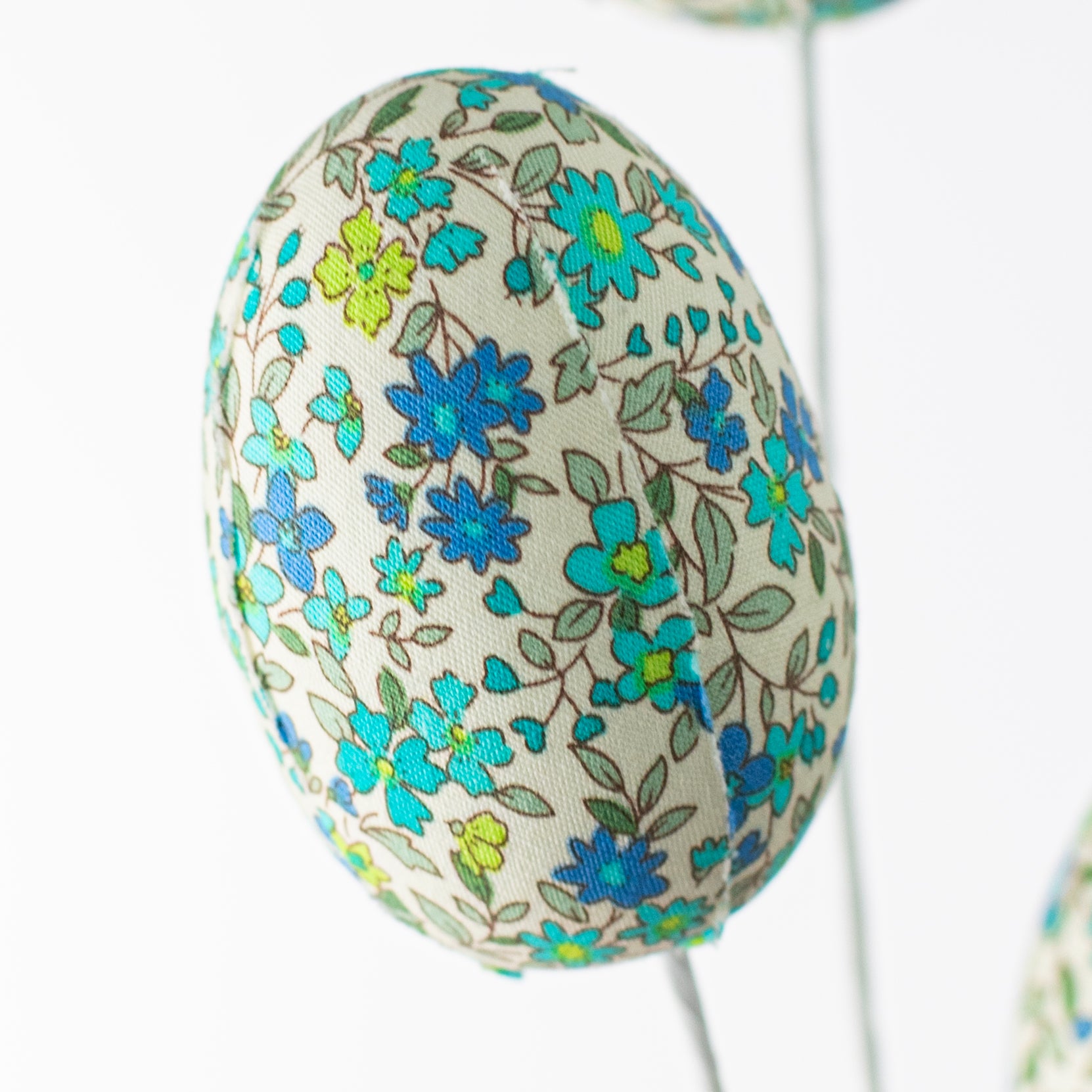 12" Flower Pattern Easter Egg Pick: Blue & Turquoise Lifestyle Photo