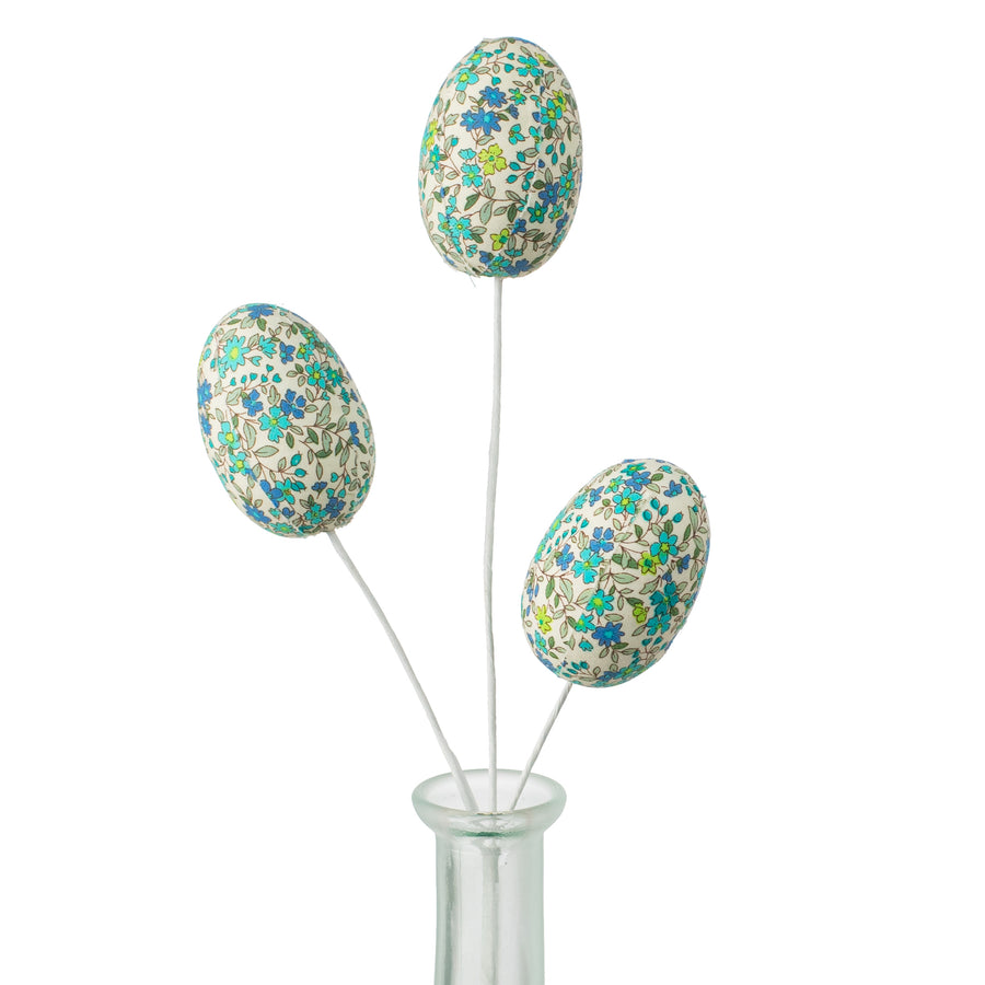 12" Flower Pattern Easter Egg Pick: Blue & Turquoise Item Number: HE4193AK