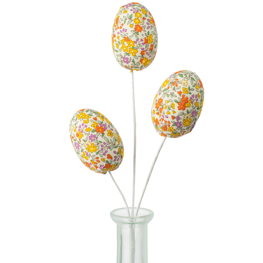 12" Flower Pattern Easter Egg Pick: Orange & Yellow Item Number: HE4193AN