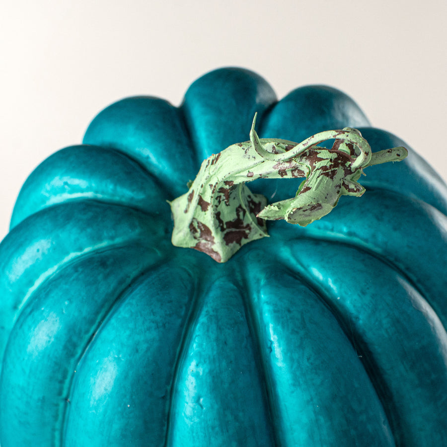 7.5" Foam Pumpkin: Teal detail photo 3