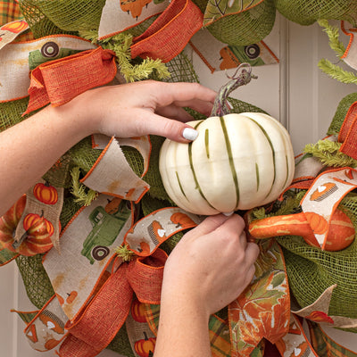 5.5" Foam Pumpkin: White Lifestyle Photo