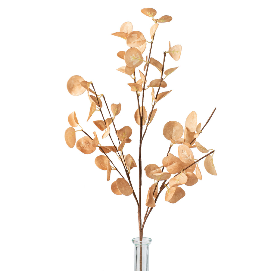 23" Foam Silver Dollar Leaves Spray: Beige Item Number: 29503