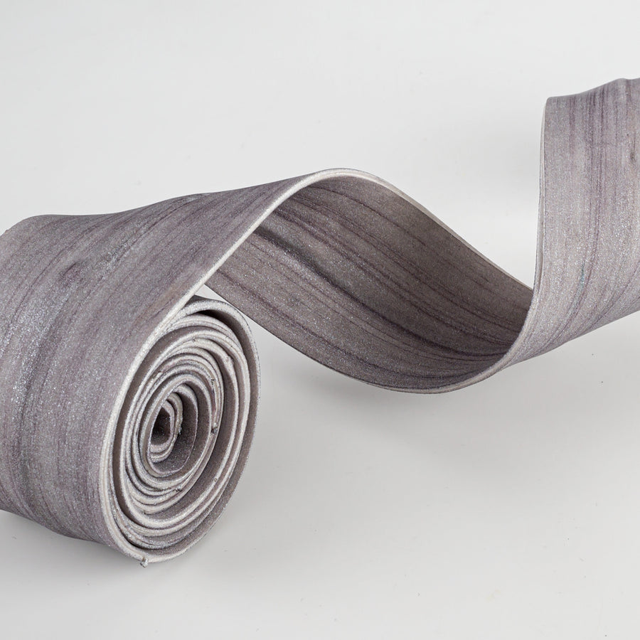 1.6" Foam Strip Wired Ribbon: Silver (5 Feet) detail photo 4