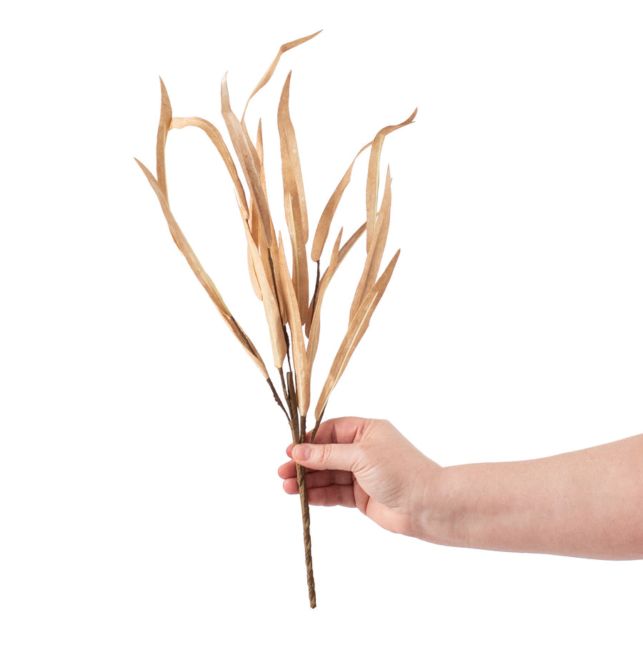 18" Foam Willow Leaves Pick: Beige detail photo 3