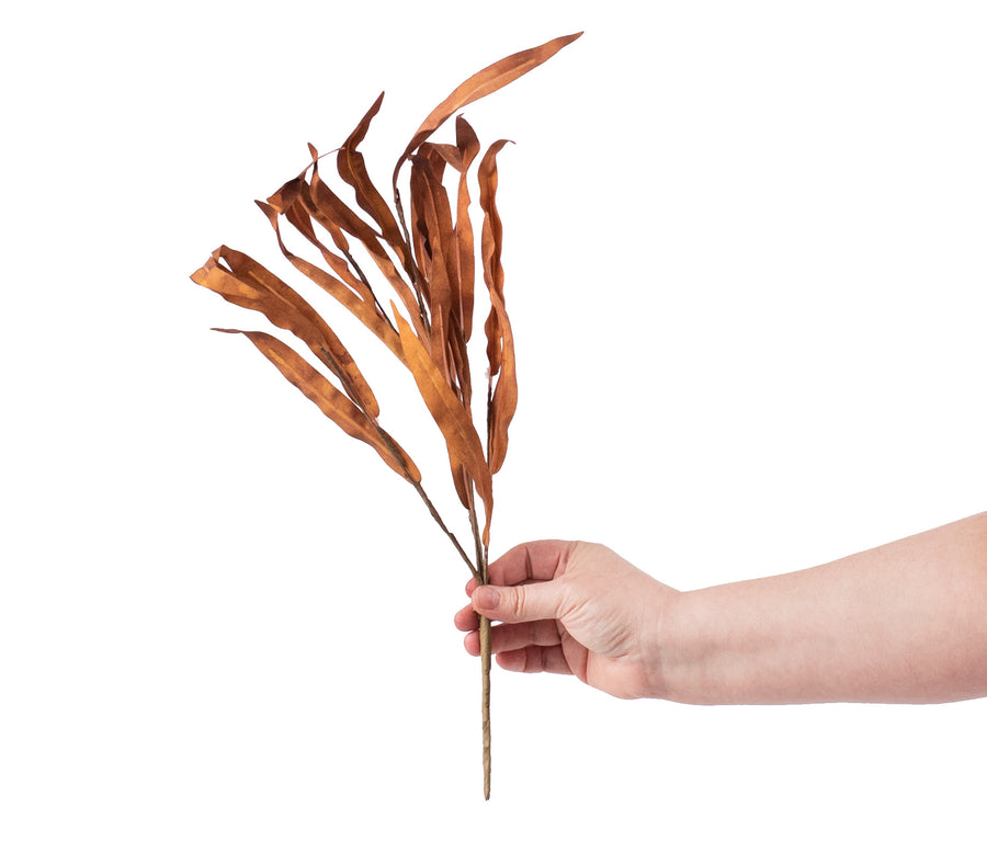 18" Foam Willow Leaves Pick: Brown detail photo 3