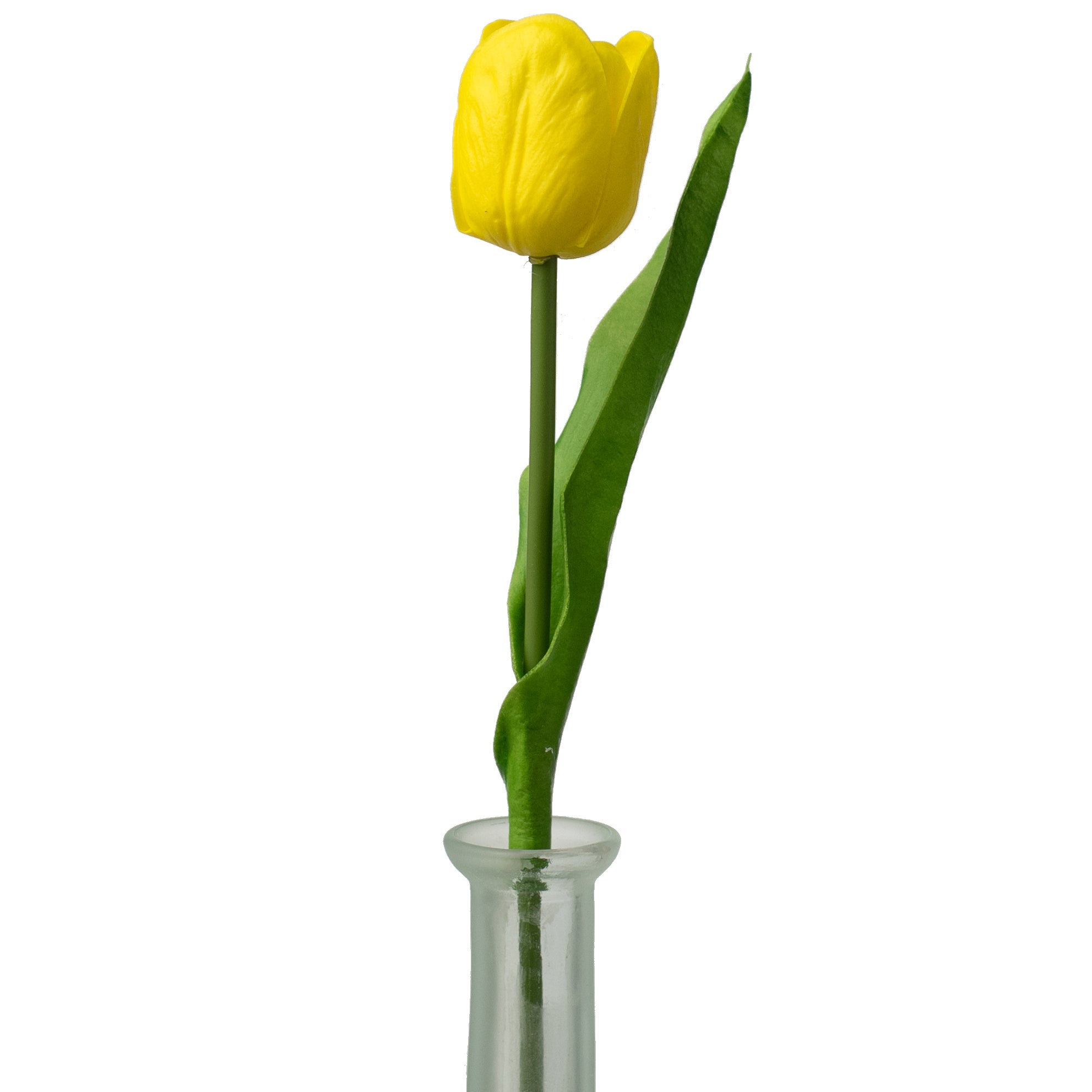 14" Foamy Tulip Bud With Leaf: Yellow Item Number: 27257