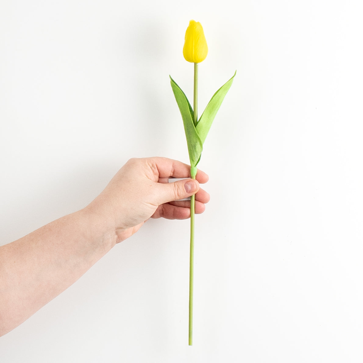 15" Foamy Tulip Bud Stem: Yellow detail photo 3