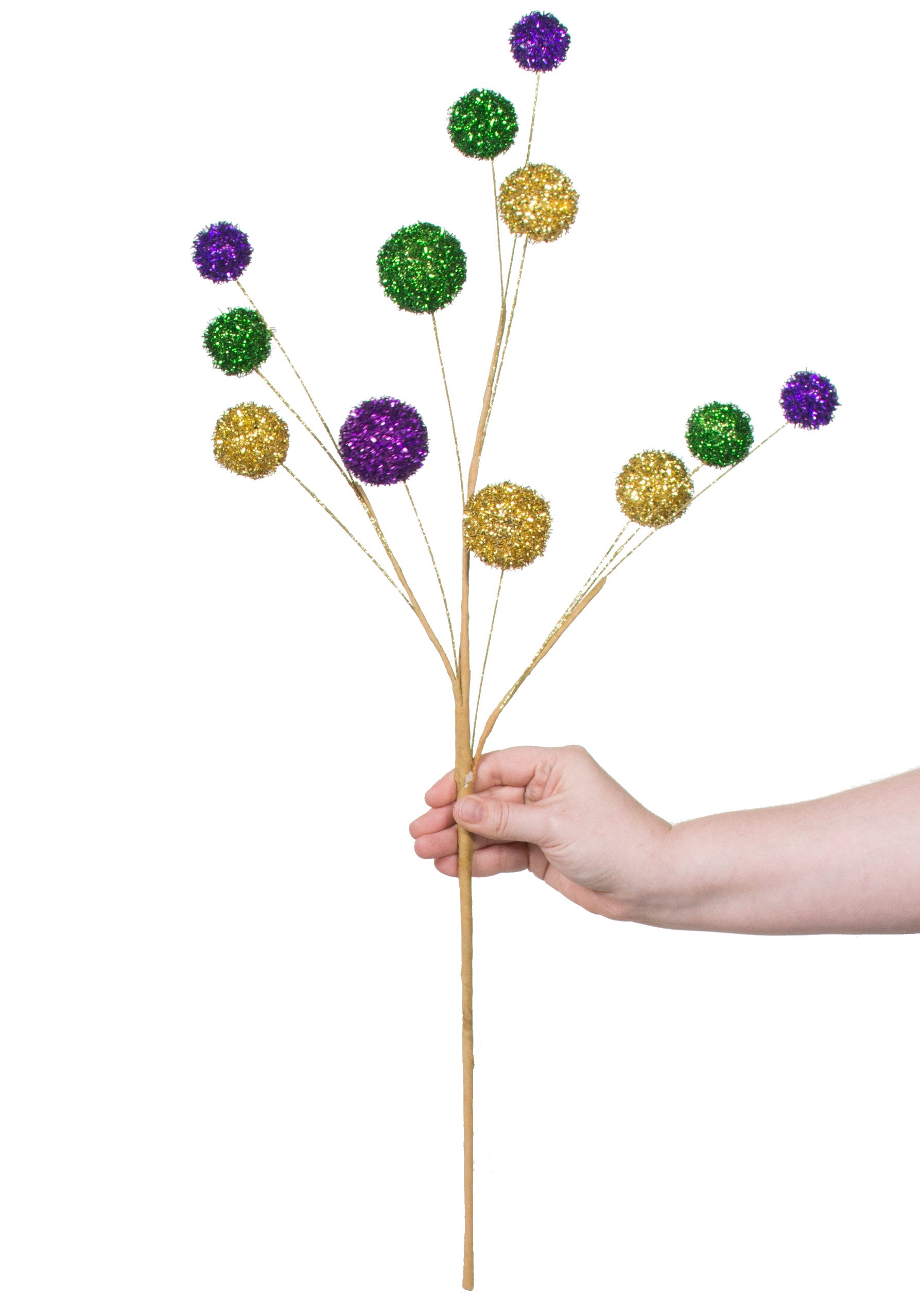 28" Foil Tinsel Ball Spray: Mardi Gras Lifestyle Photo