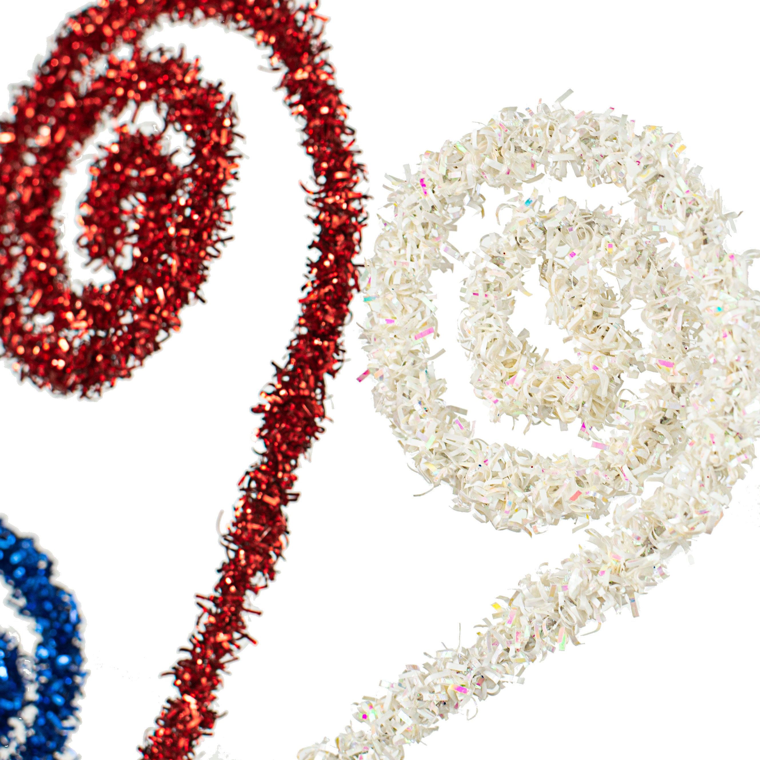 28" Folded Foil Curls Spray: Red, White, Blue Lifestyle Photo