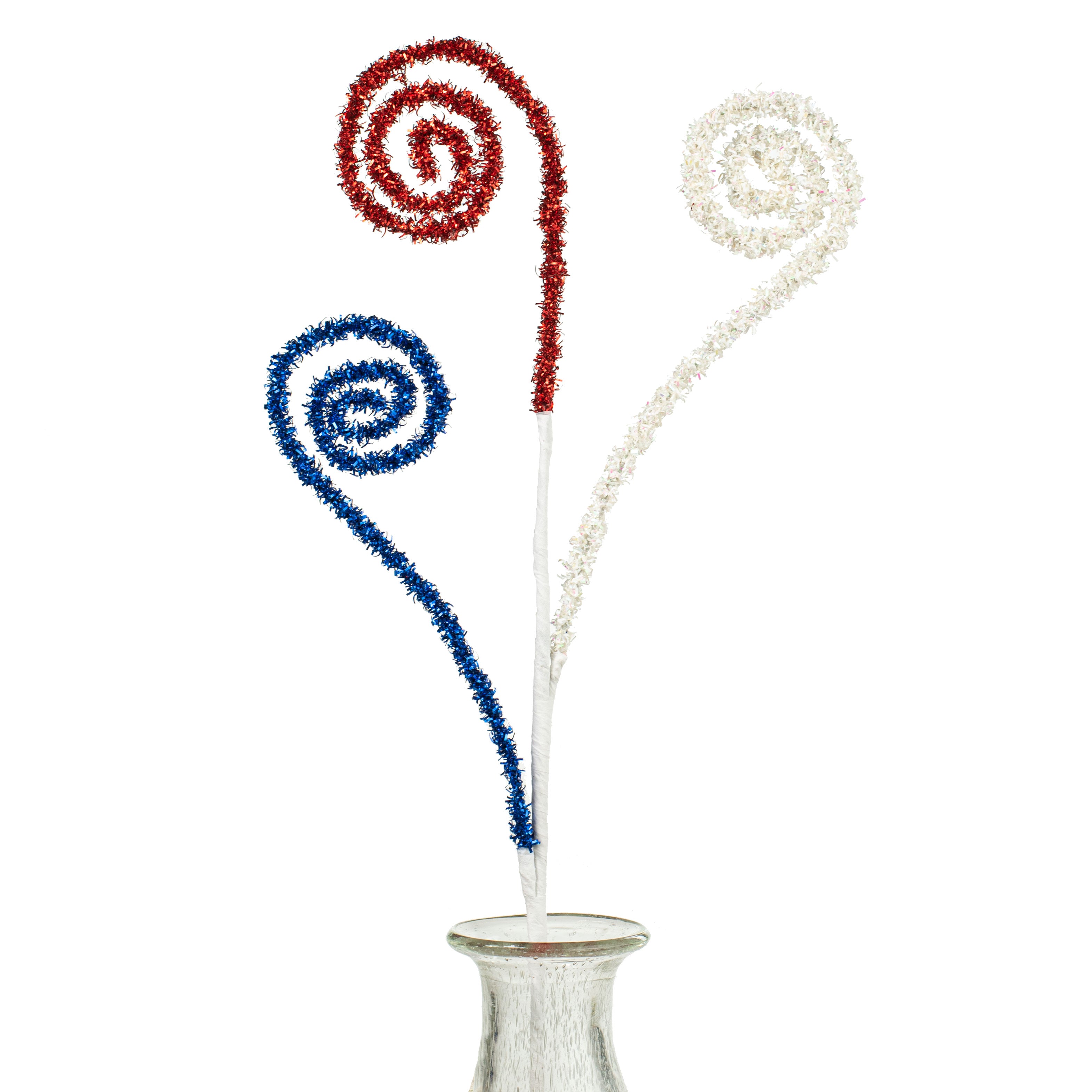 28" Folded Foil Curls Spray: Red, White, Blue Item Number: XS603736