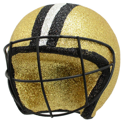 Football Helmet Ornament: Black & Gold (4") Lifestyle Photo