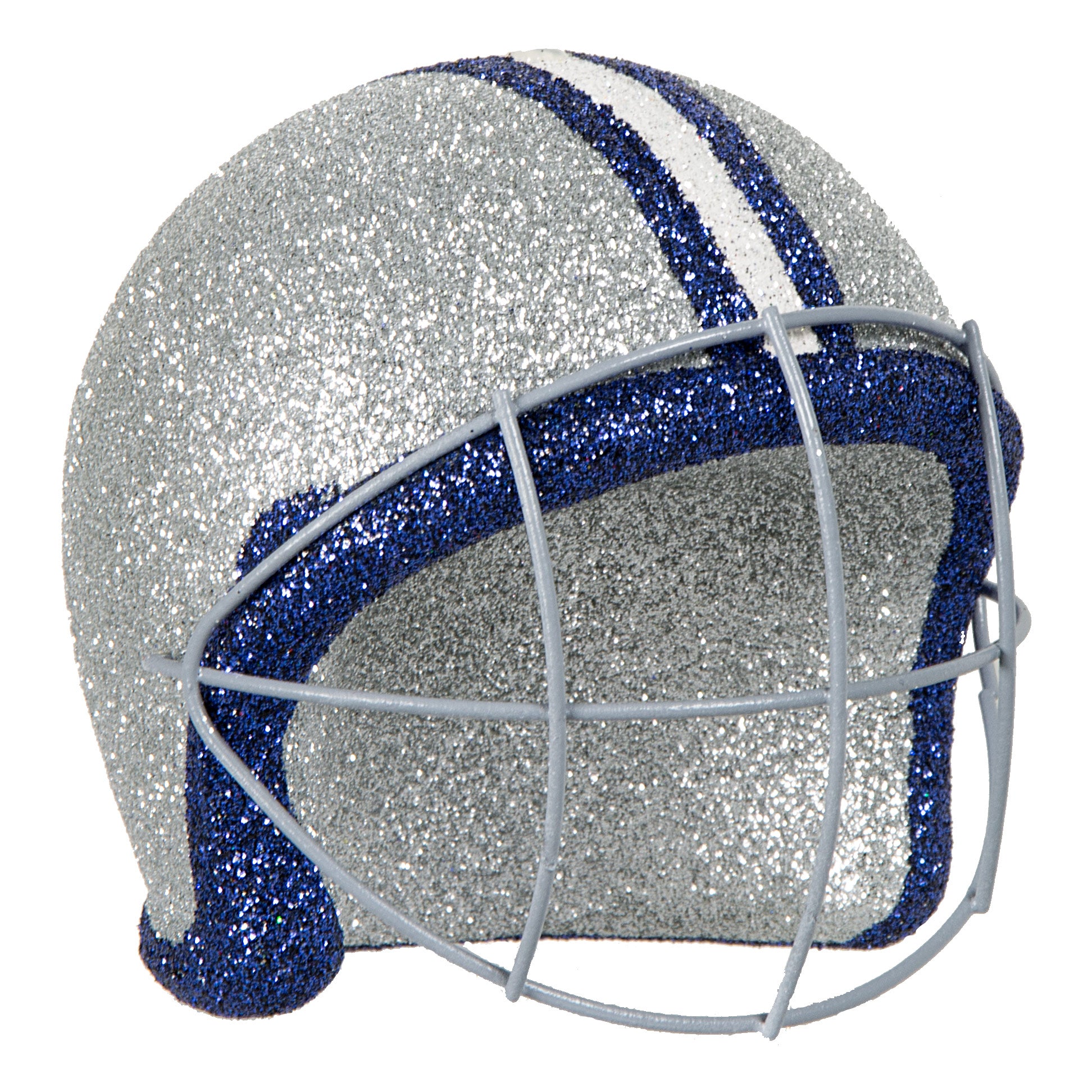 Football Helmet Ornament: Blue & Silver (4") Item Number: MS1181N6