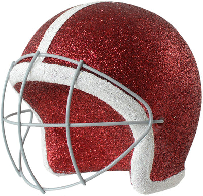 Football Helmet Ornament: Crimson Red (4") Lifestyle Photo
