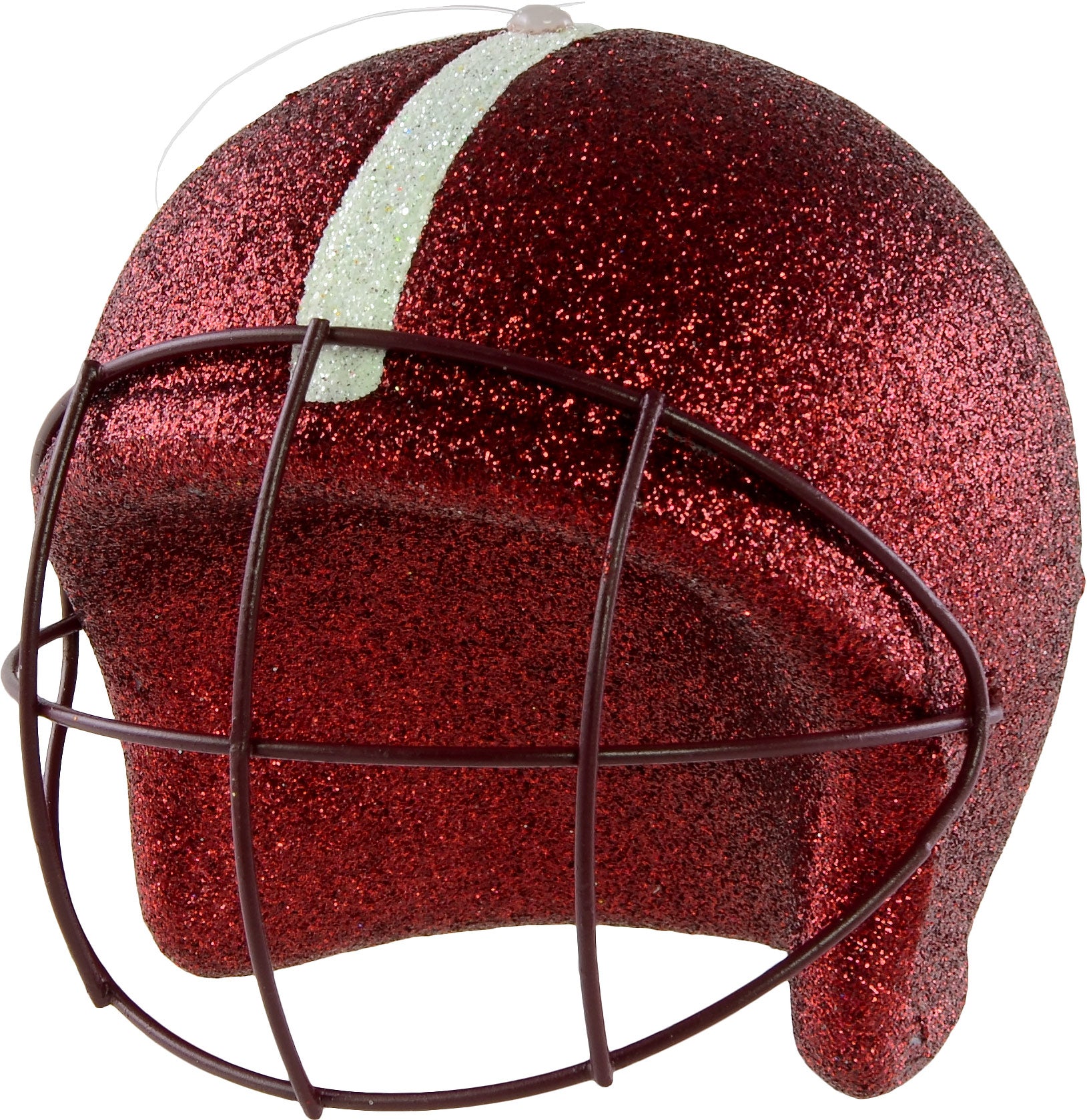 Football Helmet Ornament: Maroon & White (4") Lifestyle Photo