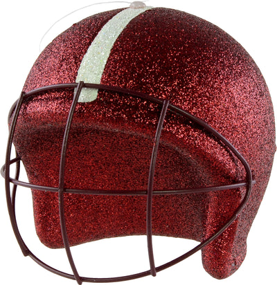 Football Helmet Ornament: Maroon & White (4") Lifestyle Photo