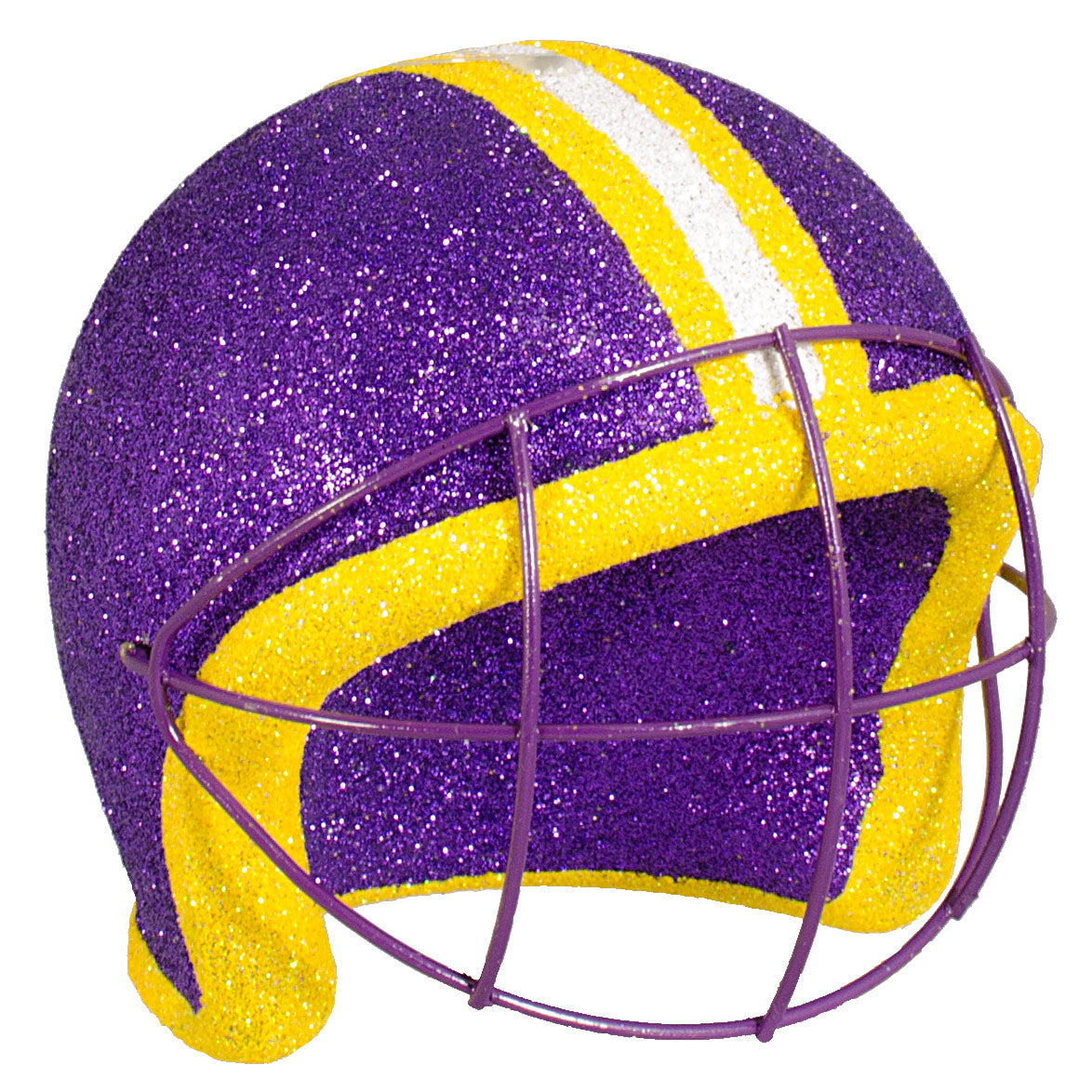 Football Helmet Ornament: Metallic Purple, Gold & White (4") Item Number: MS1181CY
