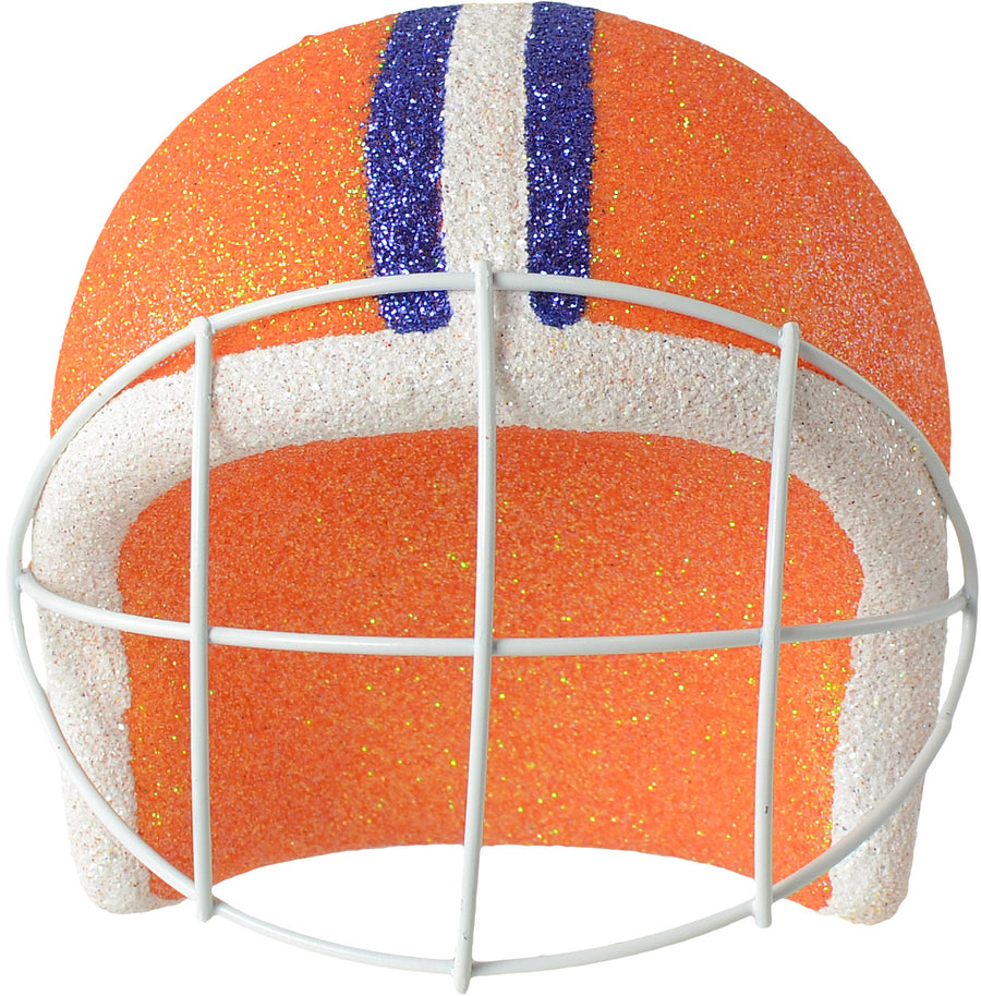 Football Helmet Ornament: Orange & Blue (4") Item Number: MS1181E9