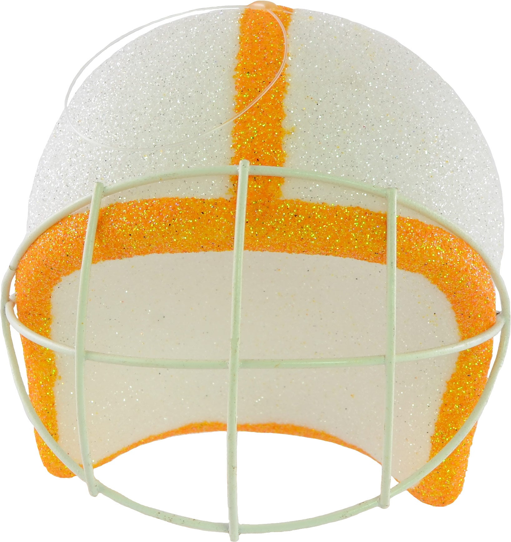 Football Helmet Ornament: White & Orange (4") Item Number: MS1180E6