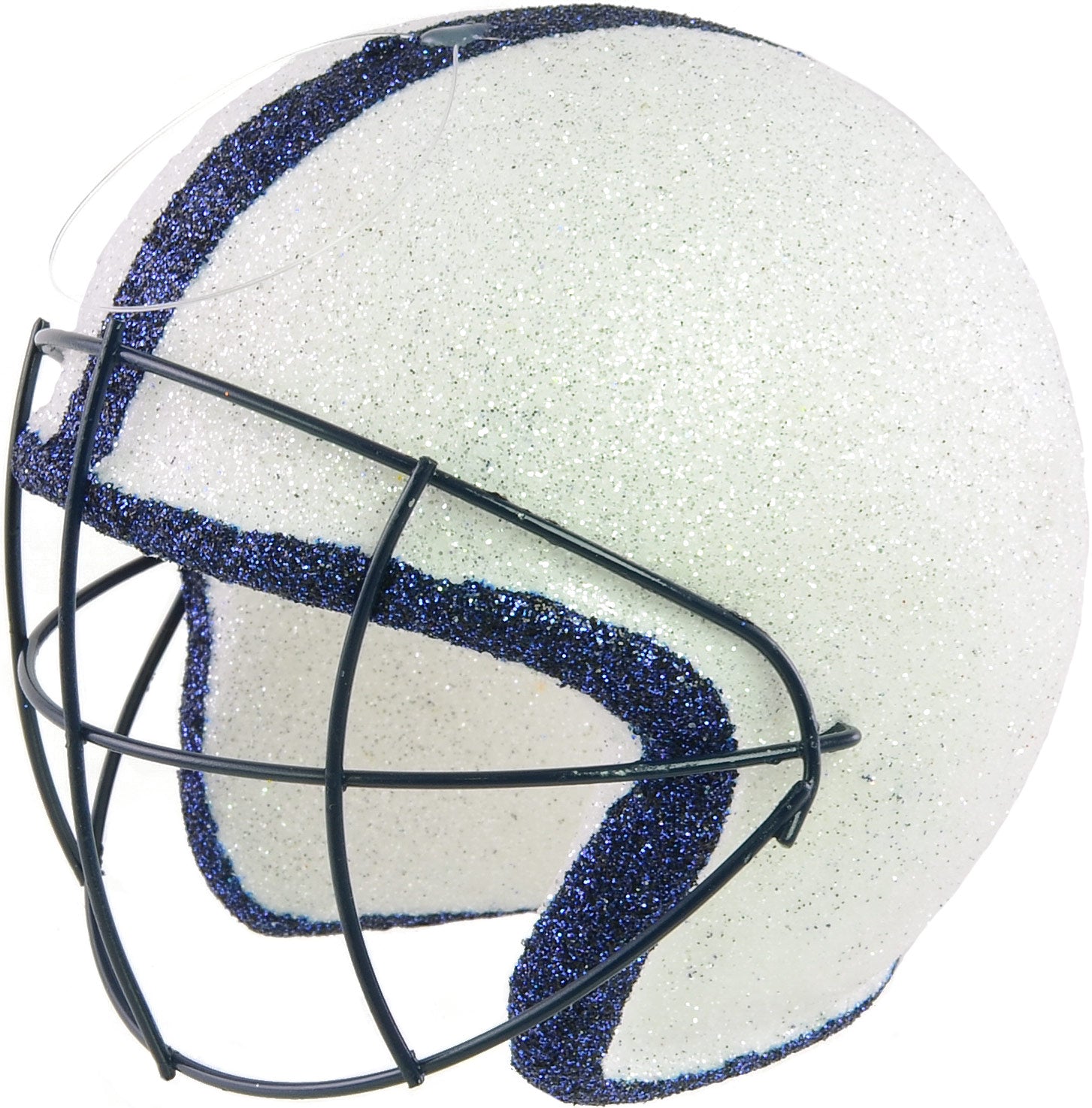 Football Helmet Ornament: White & Royal Blue (4") Lifestyle Photo