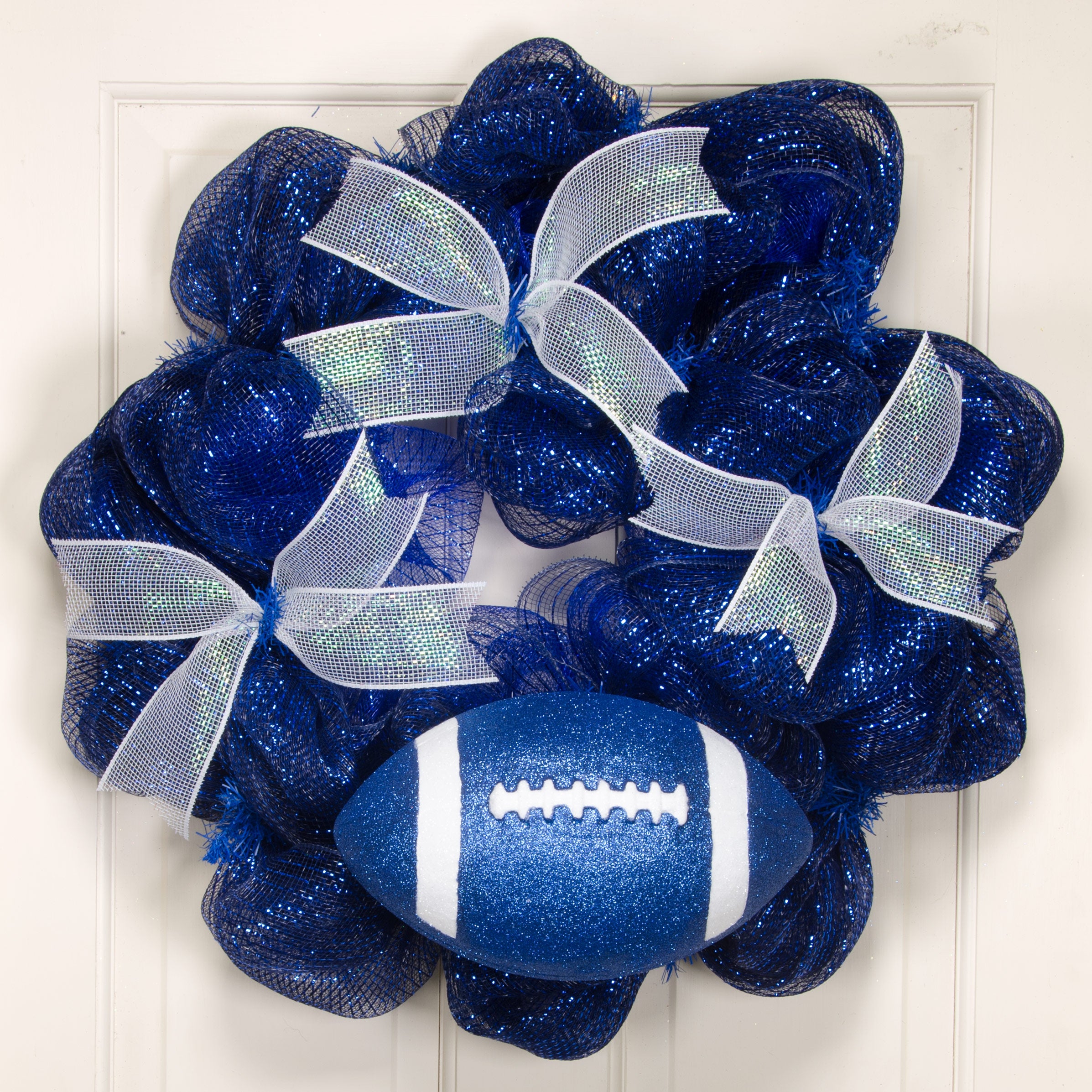 11" Football Accent: Metallic Glitter Blue & White detail photo 4