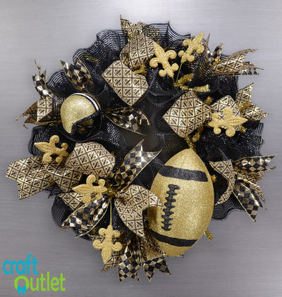 11" Football Accent: Metallic Glitter Gold & Black Lifestyle Photo