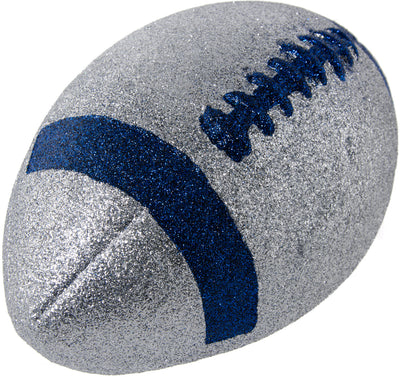 11" Football Accent: Metallic Glitter Silver & Blue Lifestyle Photo