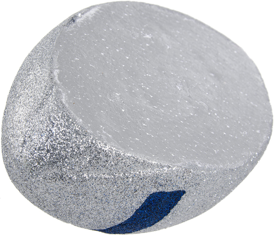 11" Football Accent: Metallic Glitter Silver & Blue detail photo 3