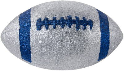 11" Football Accent: Metallic Glitter Silver & Blue Item Number: MZ2058EA