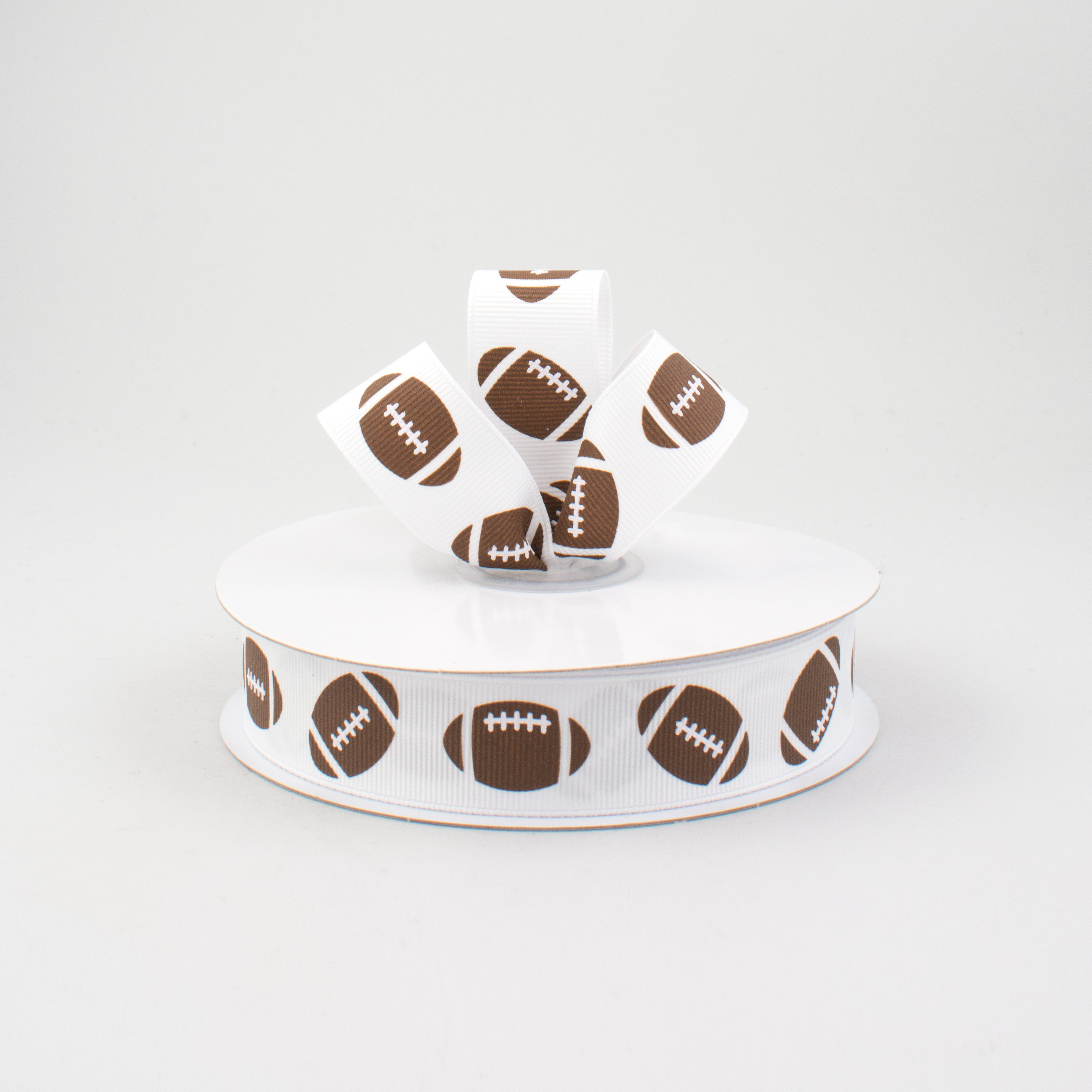7/8" Football Ribbon: White (25 Yards) Lifestyle Photo