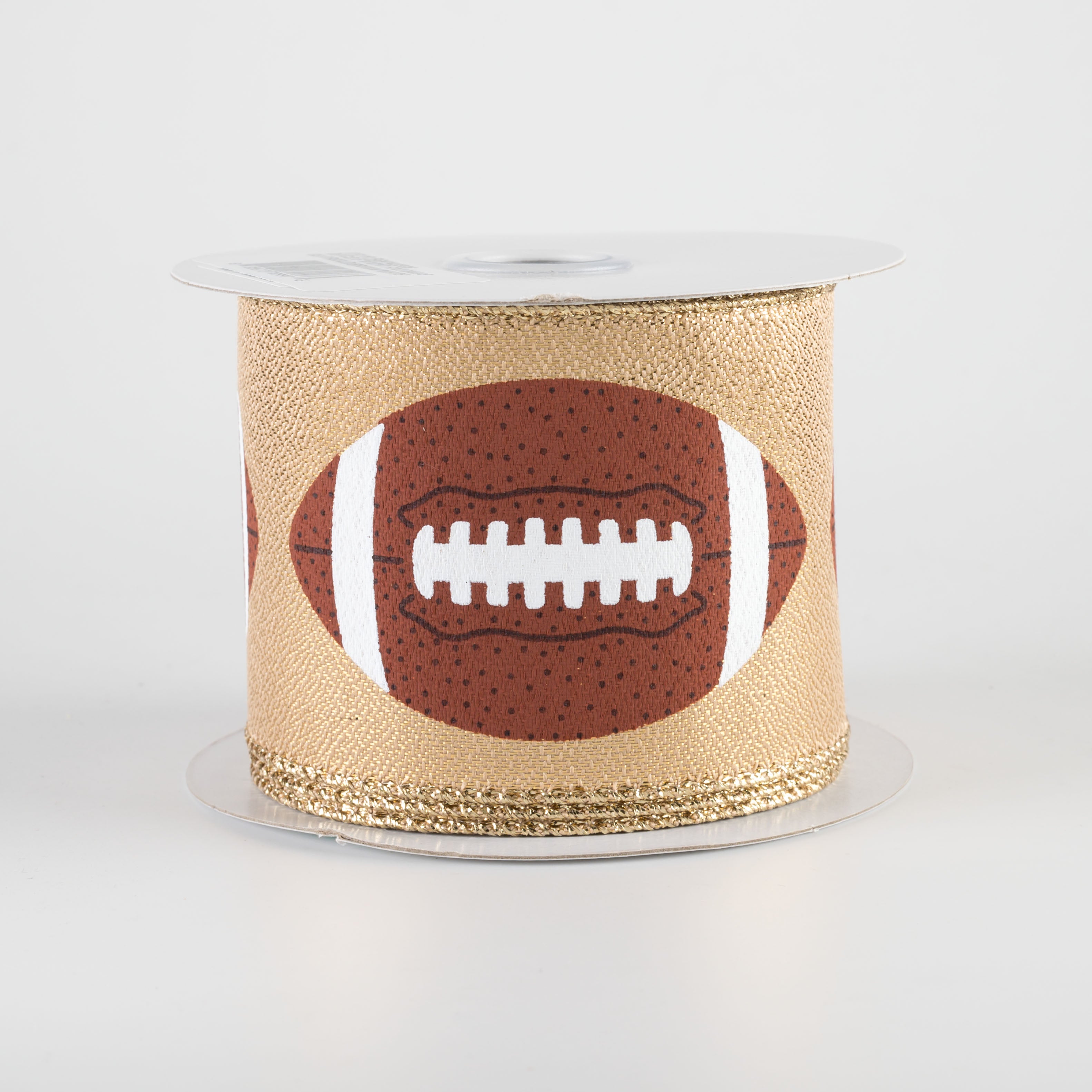 2.5" Footballs Ribbon: Gold (10 Yards) Item Number: RGA1423C6