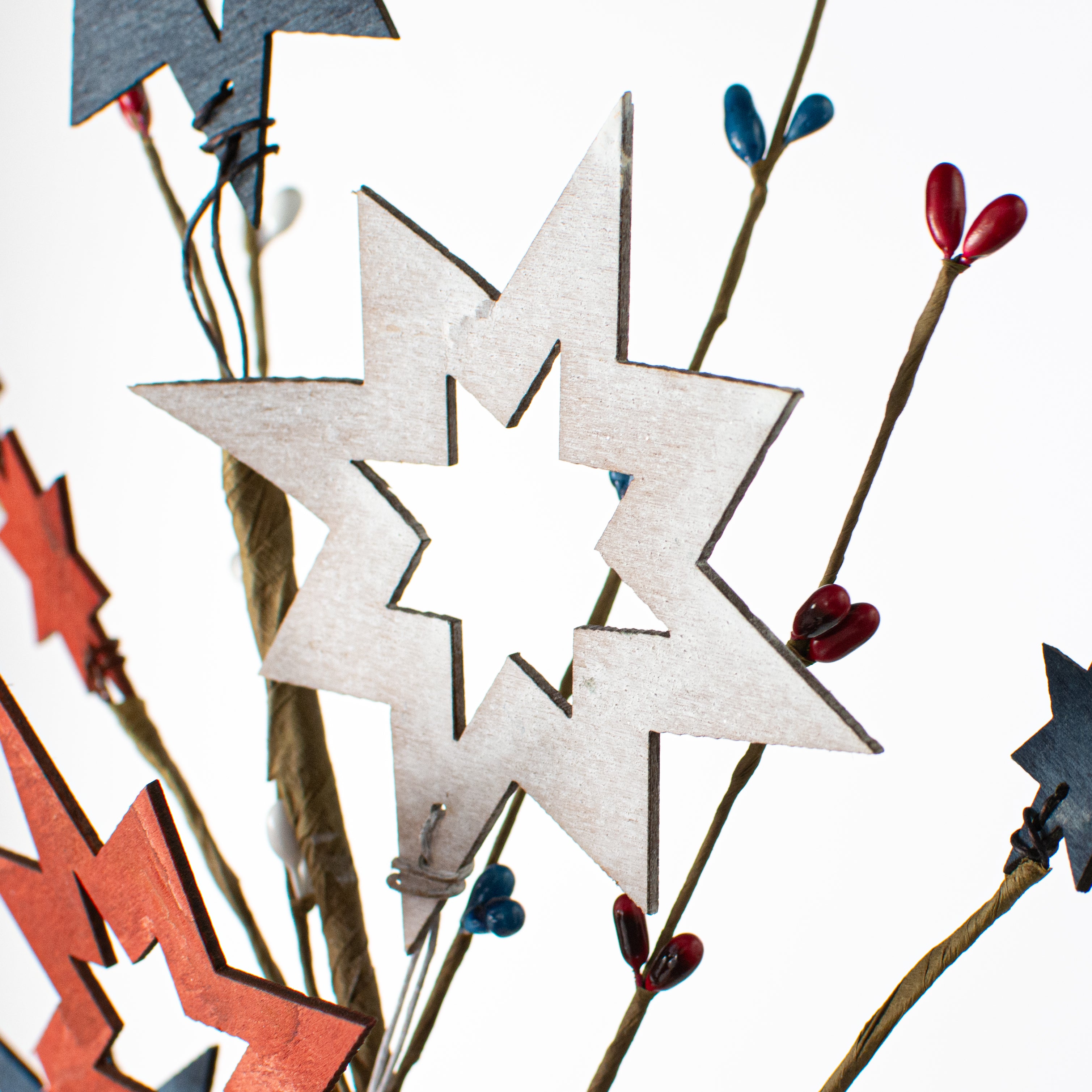 20" Fourth of July Wooden Cutout Star Pick Lifestyle Photo
