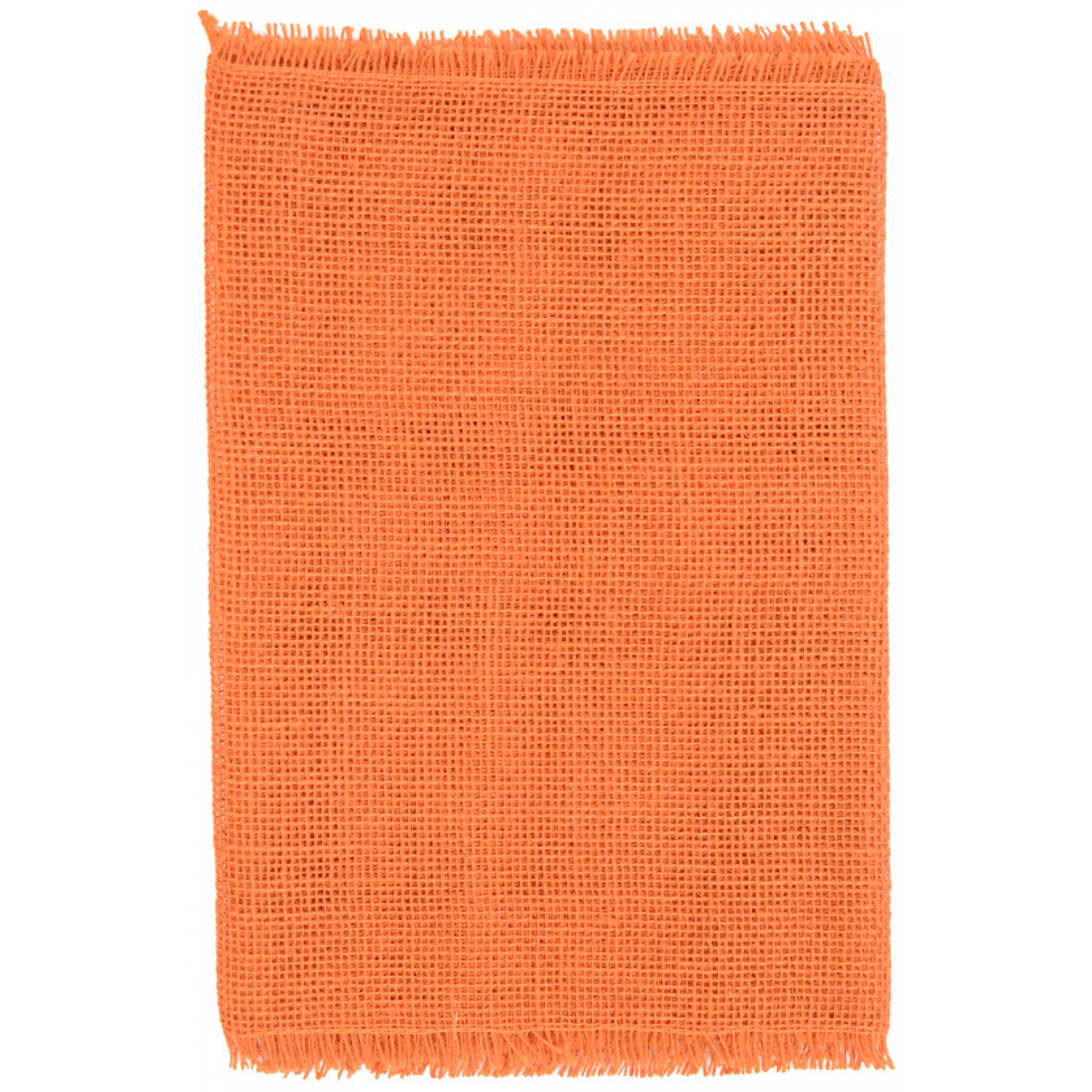72" Frayed Edge Burlap Fabric Table Runner: Orange Lifestyle Photo