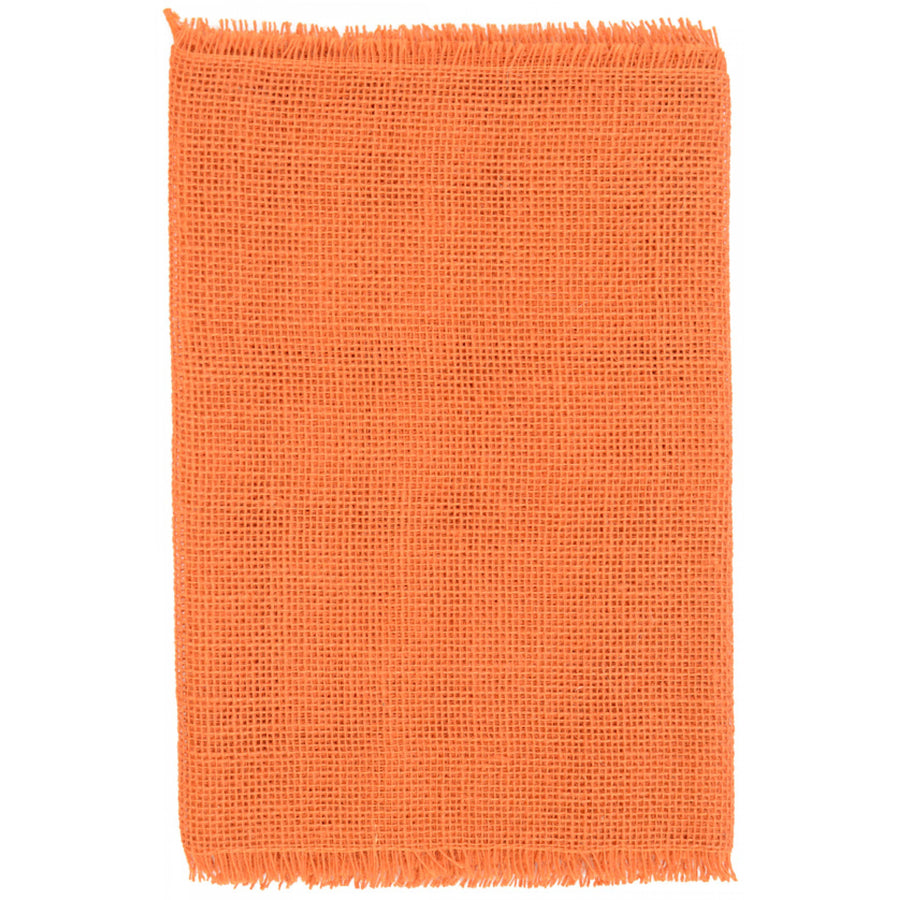 72" Frayed Edge Burlap Fabric Table Runner: Orange Lifestyle Photo