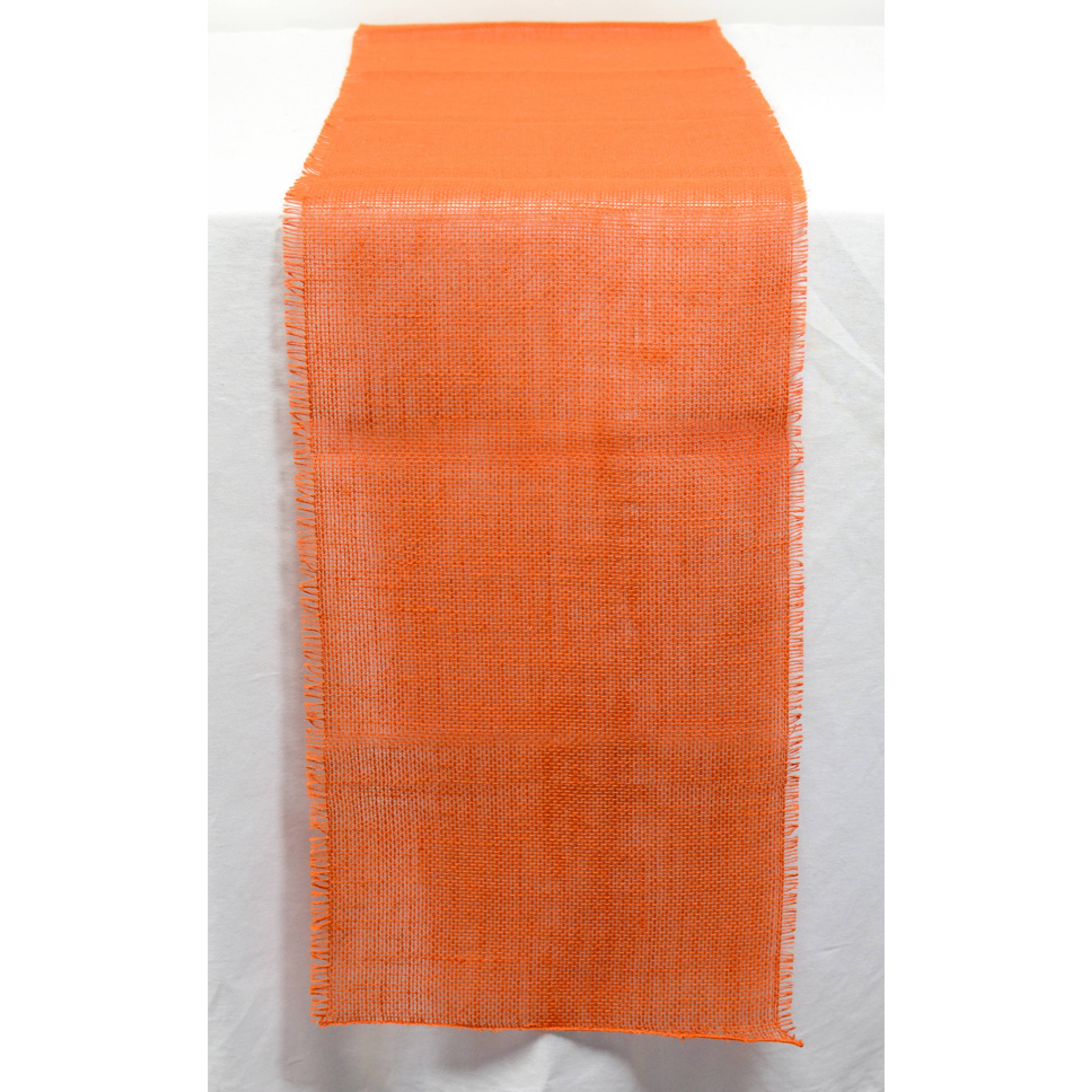 72" Frayed Edge Burlap Fabric Table Runner: Orange Item Number: XB3101-19