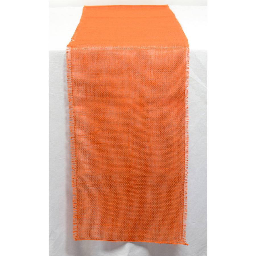 72" Frayed Edge Burlap Fabric Table Runner: Orange Item Number: XB3101-19