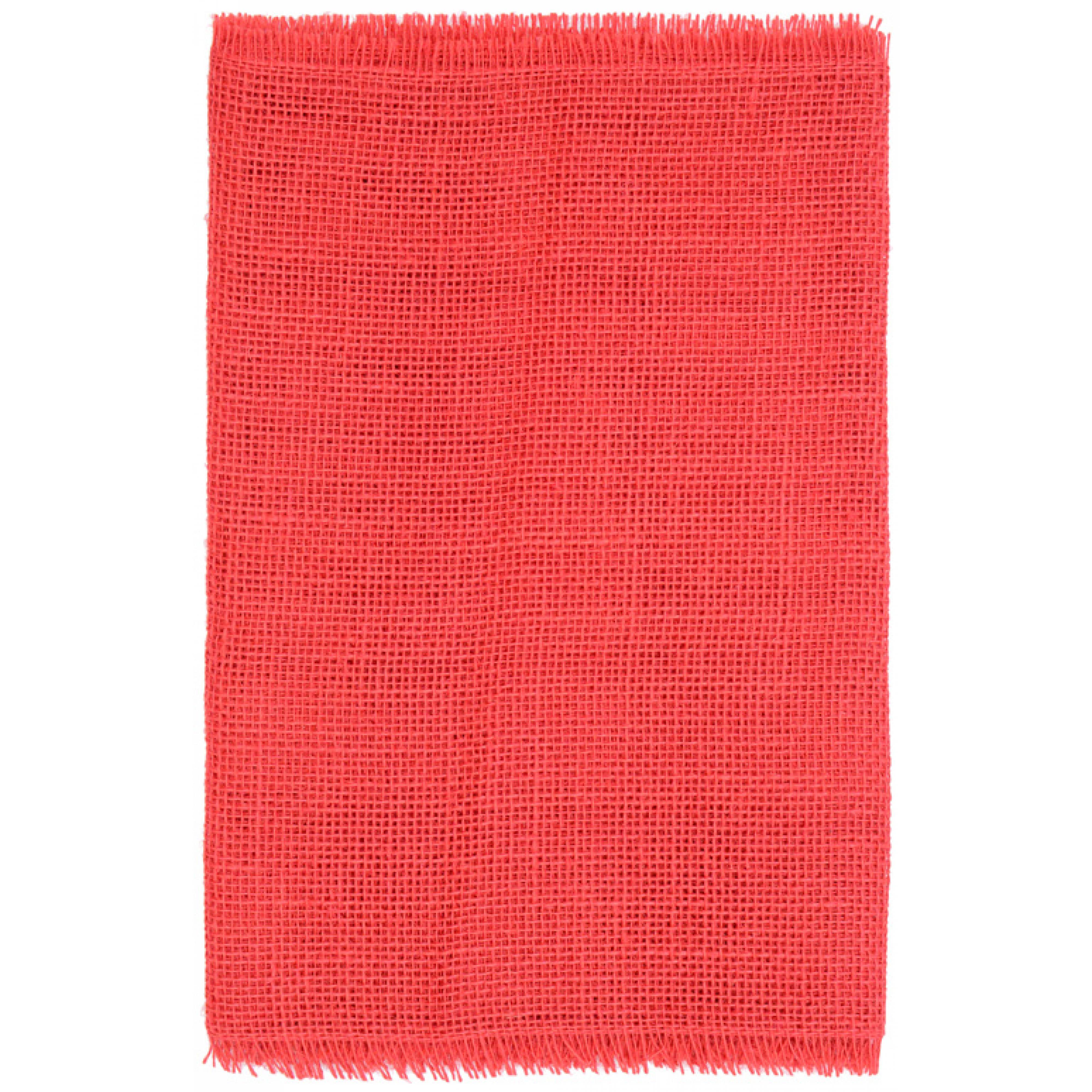 72" Frayed Edge Burlap Fabric Table Runner: Red Lifestyle Photo
