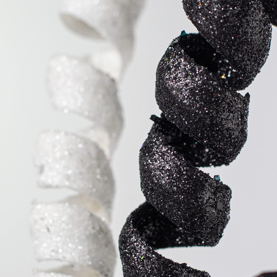 16" Frizzy Curly Pick: Black, White Lifestyle Photo