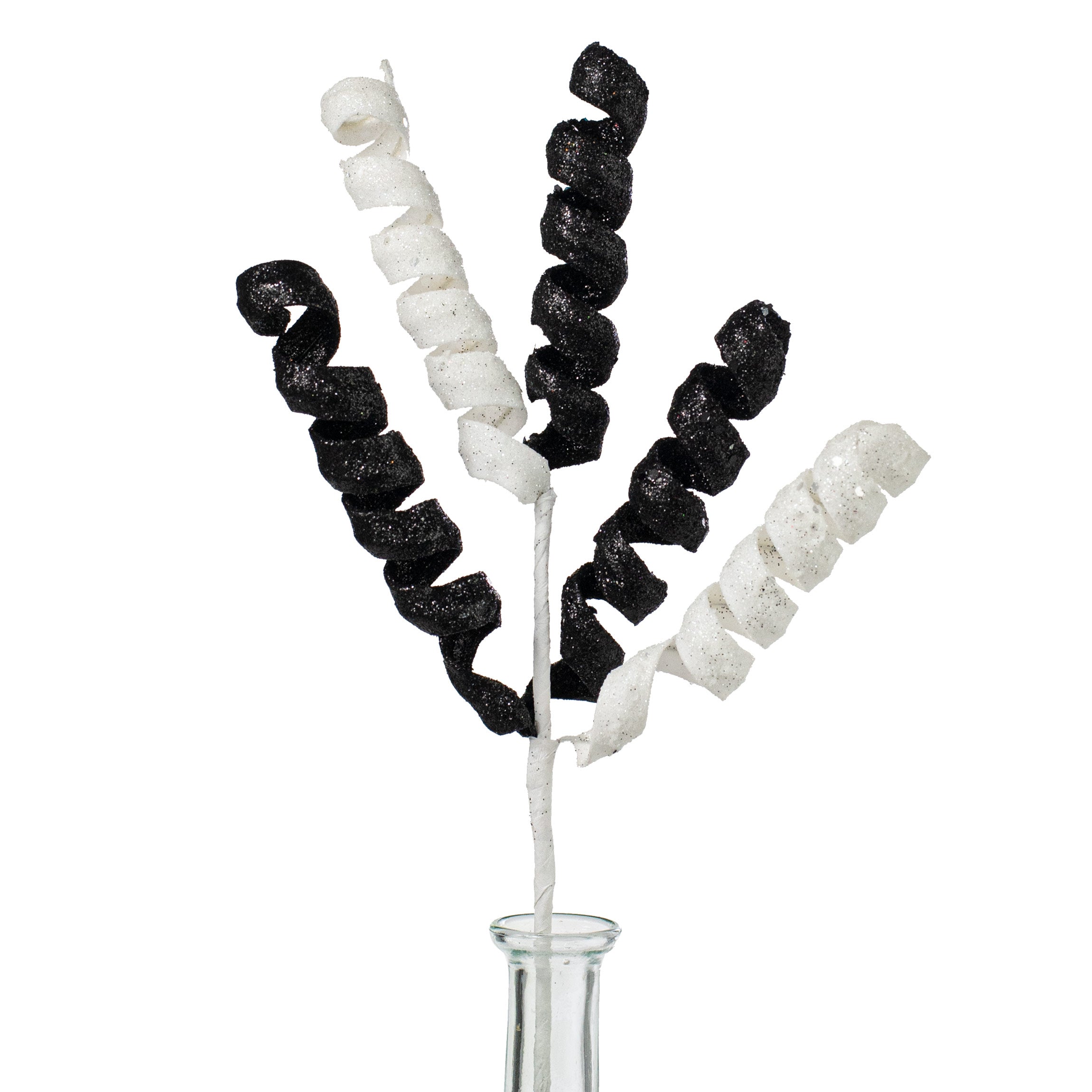 16" Frizzy Curly Pick: Black, White Item Number: 82510BKWT