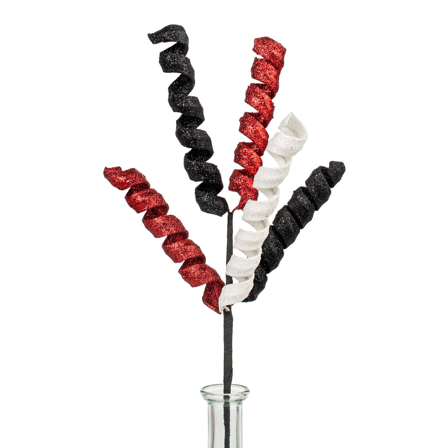 16" Frizzy Curly Pick: Black, White, Red Item Number: 82510BKWTRD
