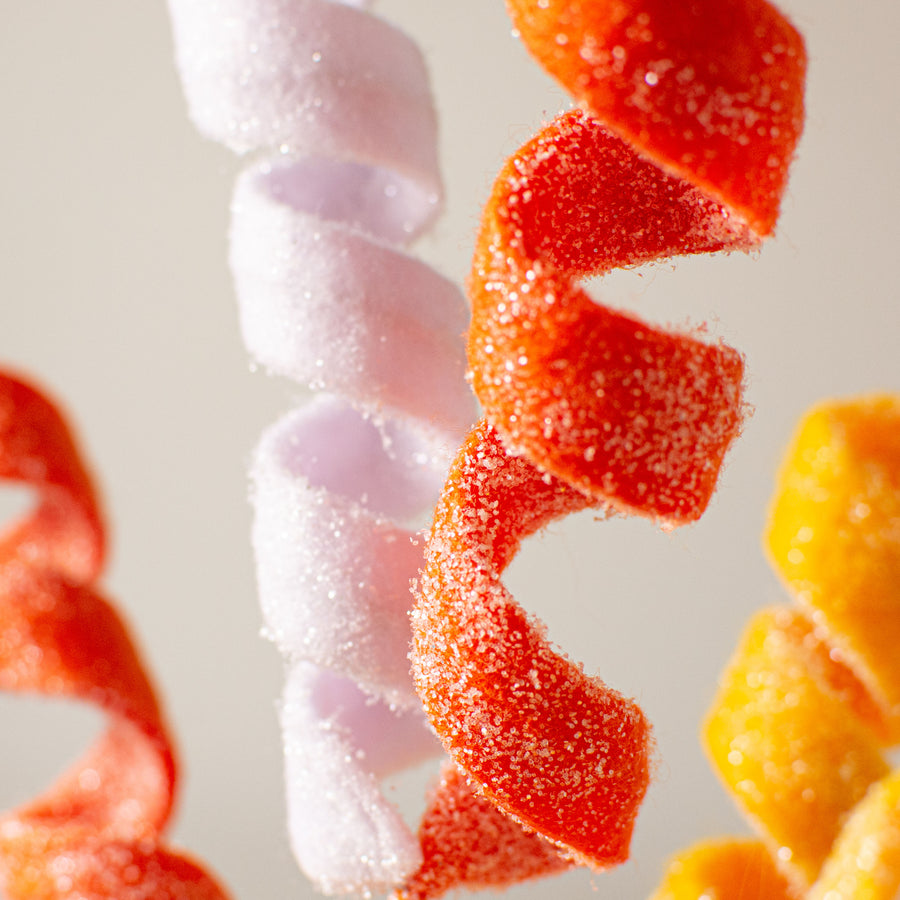 16" Frizzy Curly Pick: Candy Corn Lifestyle Photo