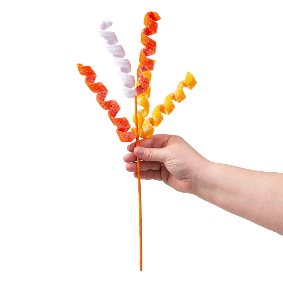 16" Frizzy Curly Pick: Candy Corn detail photo 3