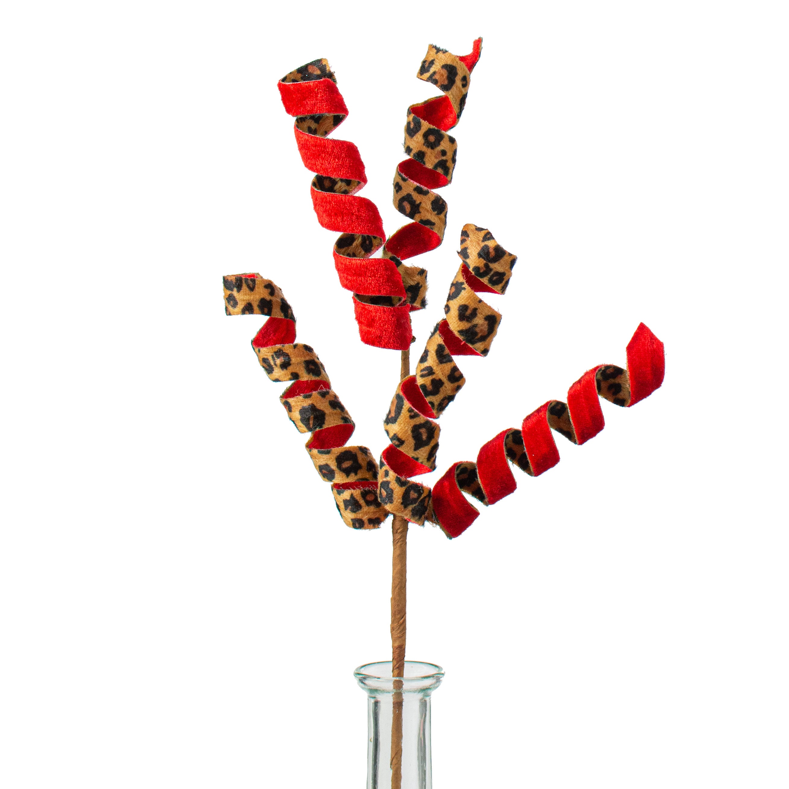 16" Double Sided Frizzy Curly Pick: Cheetah & Red Item Number: 63188RDMIX