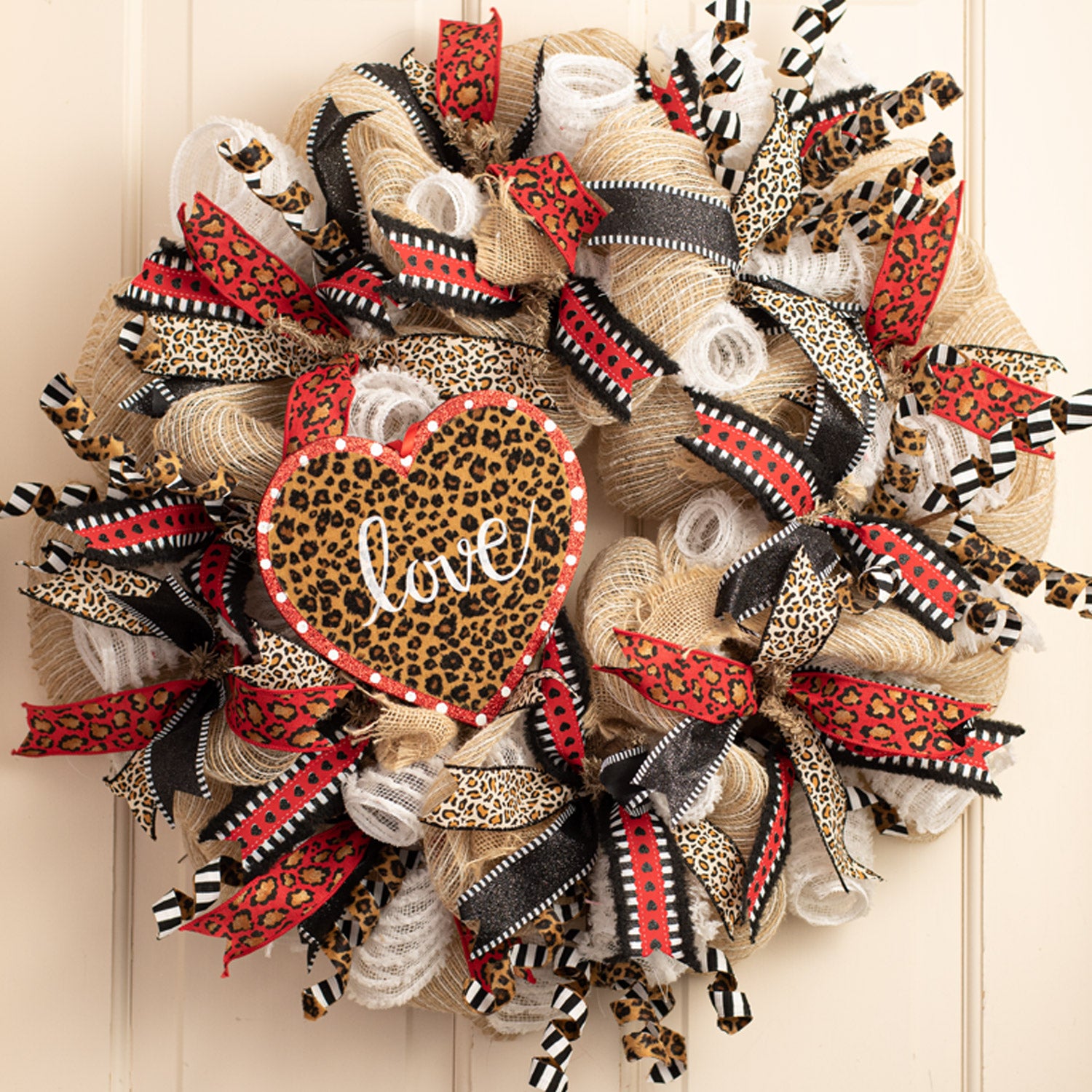 16" Double Sided Frizzy Curly Pick: Cheetah & Stripes detail photo 6