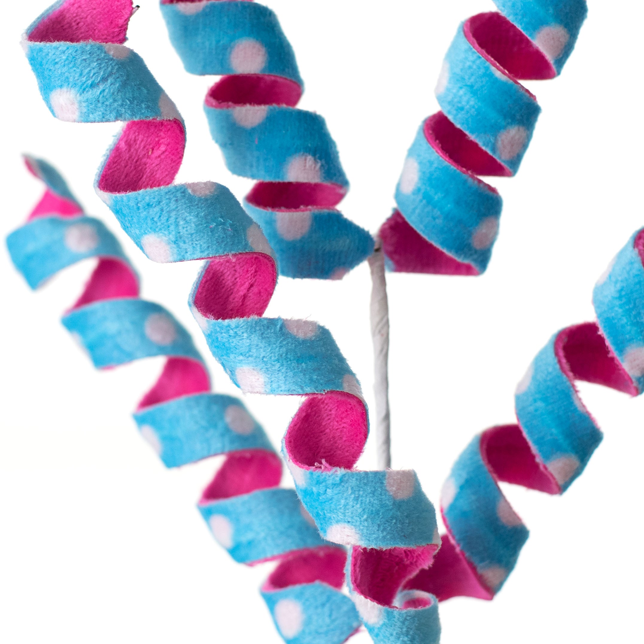16" Frizzy Curly Pick: Pink & Blue Lifestyle Photo