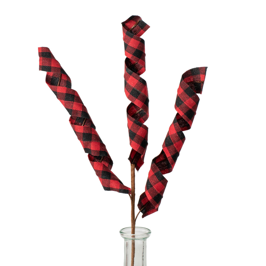 14" Frizzy Curly Pick: Red & Black Check Item Number: MN012047
