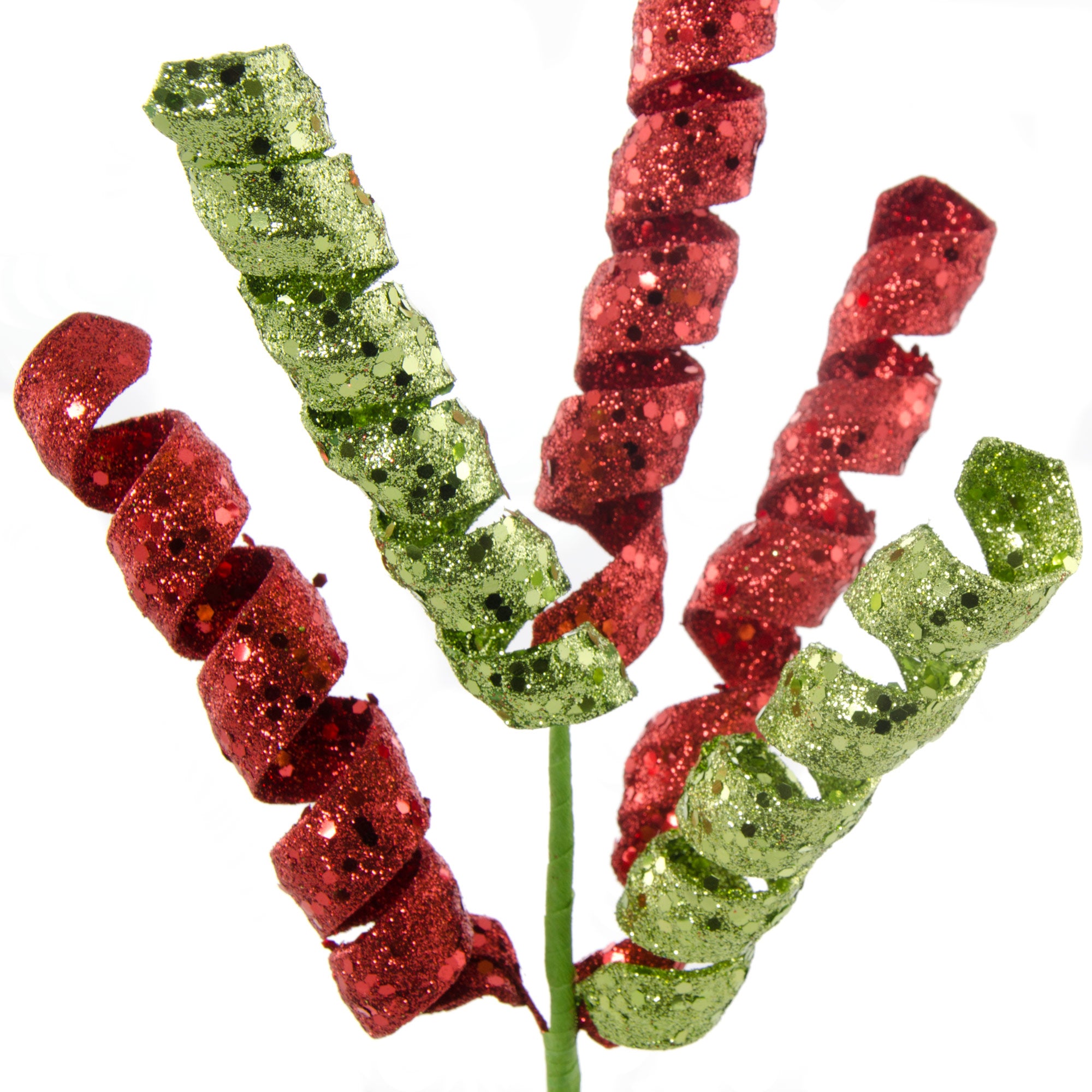 16" Frizzy Curly Pick: Red, Lime Green detail photo 5